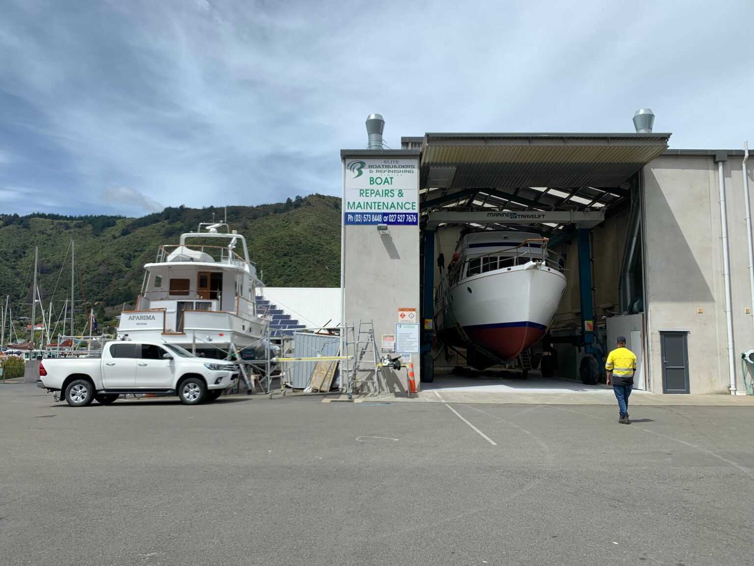 Marine Services Elite Boat Builders Refinishing Ltd At Waikawa Marina In Picton Marlborough NZ